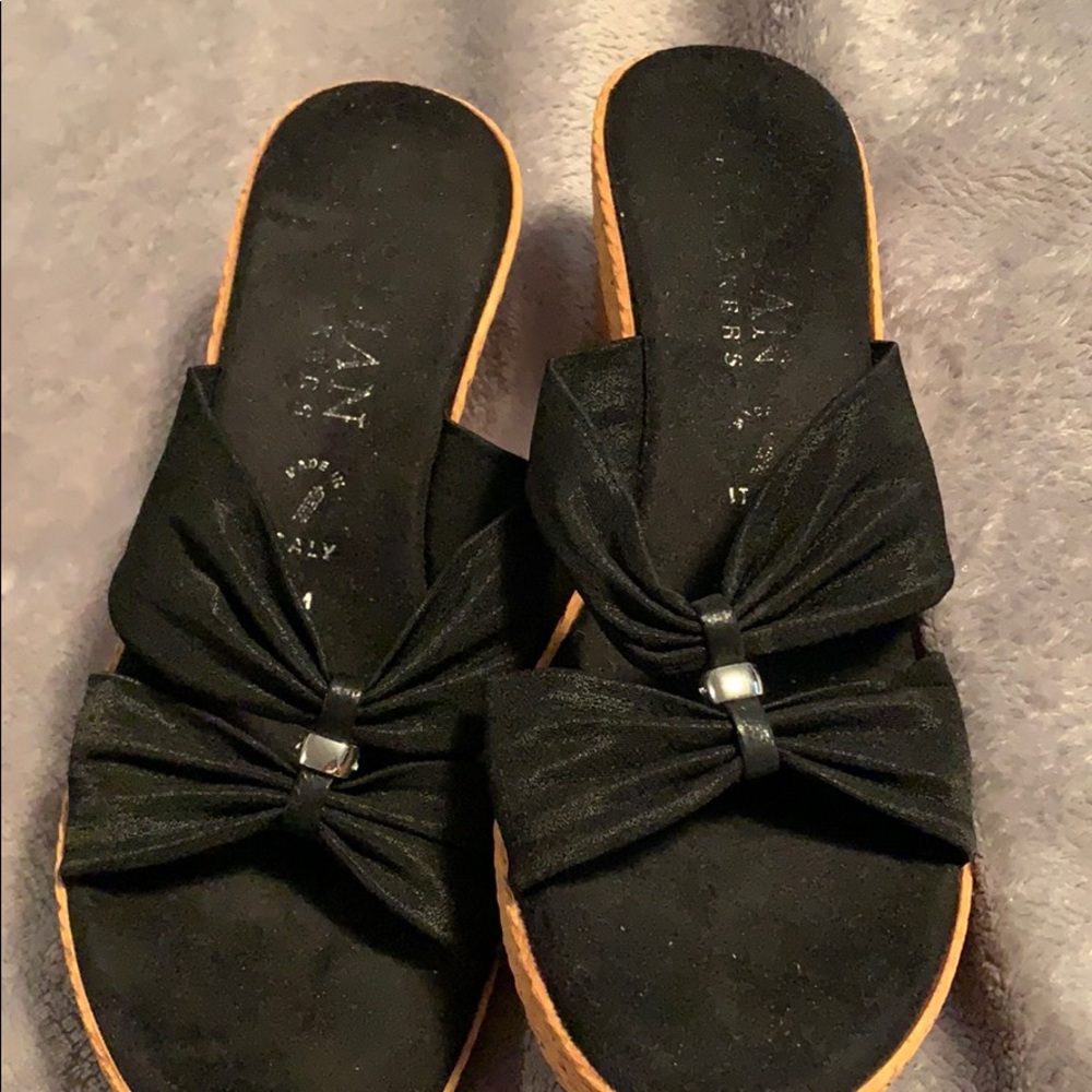 Black Italian Shoemaker wedges